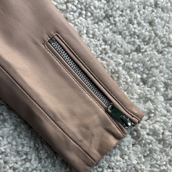 Walter Baker Tan Leather Moto Jacket - Picture 3 of 4